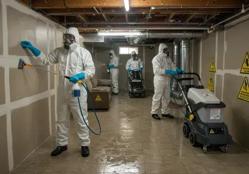 Basement Moisture Removal and Structural Drying process in Alpine, CA